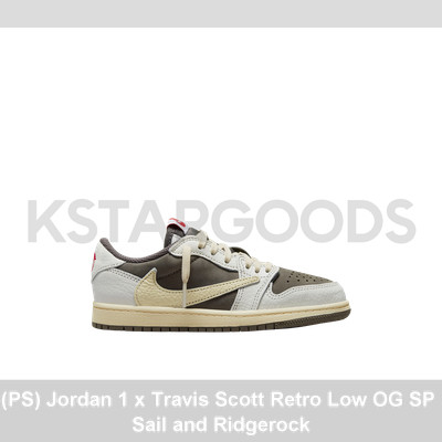 ★Nike Jordan 1 x Travis Scott Retro Low OG SP Ridgerock ★ PS) Jordan 1 x Travis Scott Retro Low OG SP Sail and