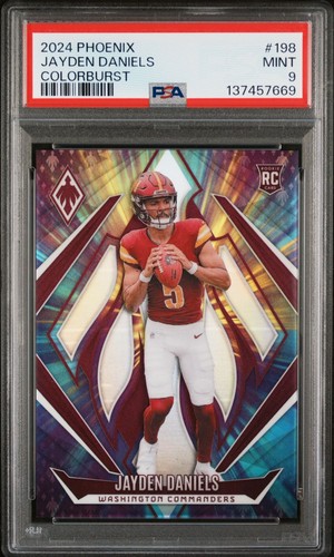 2024 Phoenix RC Colorburst Jayden Daniels #198 Rookie /10 PSA 9 
