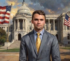 Charlie Kirk MAGA Christian Oil Painting Style Print AI Generated 8X10 Print