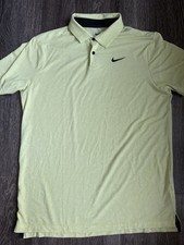 Nike Green Tour Polo Shirt Button Dri-FIT Moisture Wicking Men's M