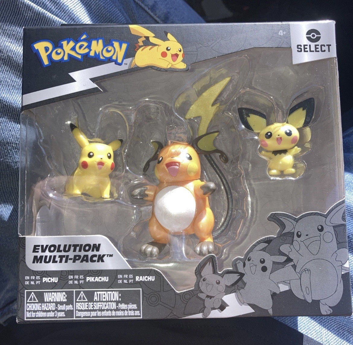 Pokémon Select Evolution Multi-Pack of 3,  Pichu, Pikachu, & Raichu by Jazwares