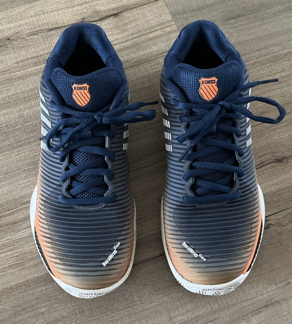 K-Swiss Hypercourt Express 2 Men's tennis shoes - Blue/Orange/Black 6613-407 S 9