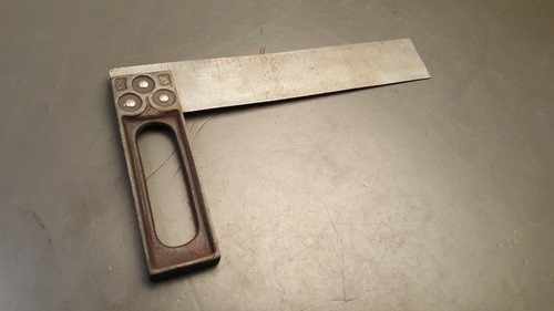 Antique Cast Iron Art Deco Carpenters Square Measures 6" Old Tool Ornamental - Picture 7 of 7