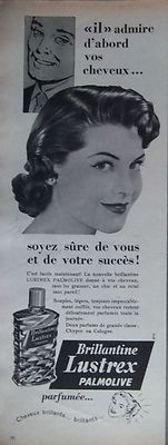 WERBUNG 1957 BRILLANTINE LUSTREX PALMOLIVE PARFUMÉE - ADVERTISING