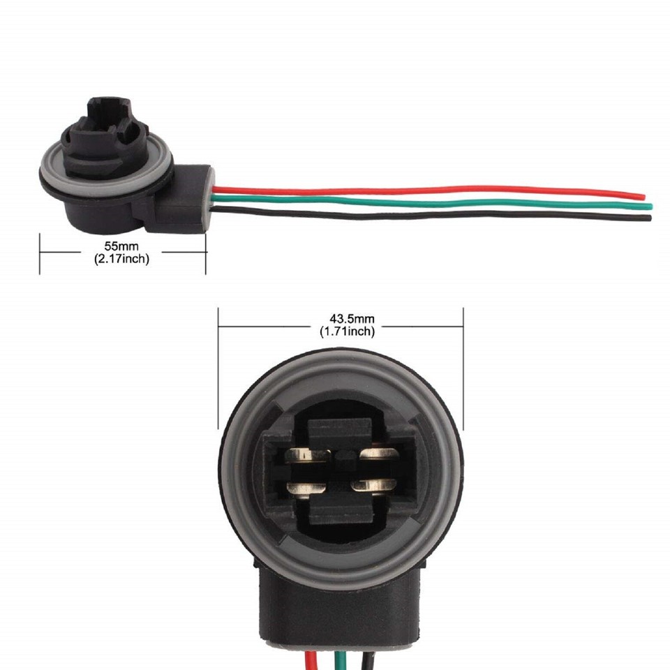 2-Pack 1156 Reverse Light Bulb Socket Pigtail Wiring Harness – Universal Fit For Backup Lights, BA15S Base-924166