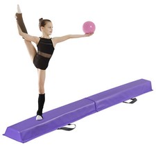6FT Purple Folding Floor Balance Beam Gymnastics Equipment Sports Training Home