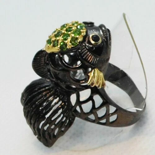 Unbehandelte Echtschmuck-Ringe aus Gelbgold beschichtete aus Edelstein