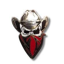 Skull Outlaw Enamel US Genuine Military Issue Lapel Hat Pin 1-1/16"