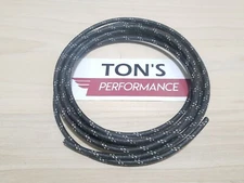 5 feet Vintage Braided Cloth Covered Primary Wire 12 gauge 12g ga Black 2 White