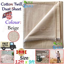 Cotton Twill Dustsheet Carpet Floor Decorating Paint Protective Cover 3.6m x2.7m
