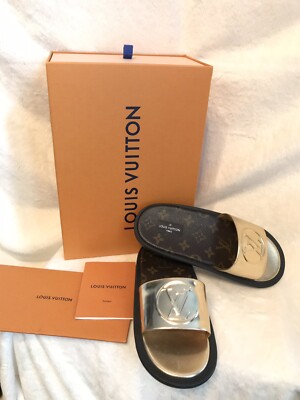 lv sunbath flat mule