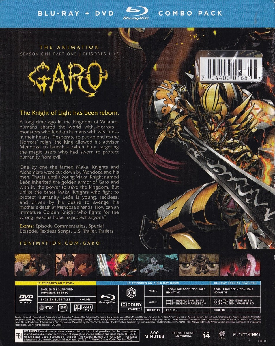 Garo: The Animation Season One Part One (Blu-ray Disc/DVD, 2016, 4