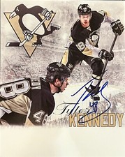 Tyler Kennedy Signed 8X10 PITTSBURGH PENGUINS AUTOGRAPH PENS 2009 Cup Proof
