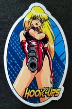 HOOK UPS STICKER "HOLD UPS" 2 3/4 X 4 1/4" VINTAGE STYLE GLOSSY