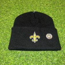 Vintage New Orleans Saints NFL Knit Beanie Hat Embroidered Football Made in USA