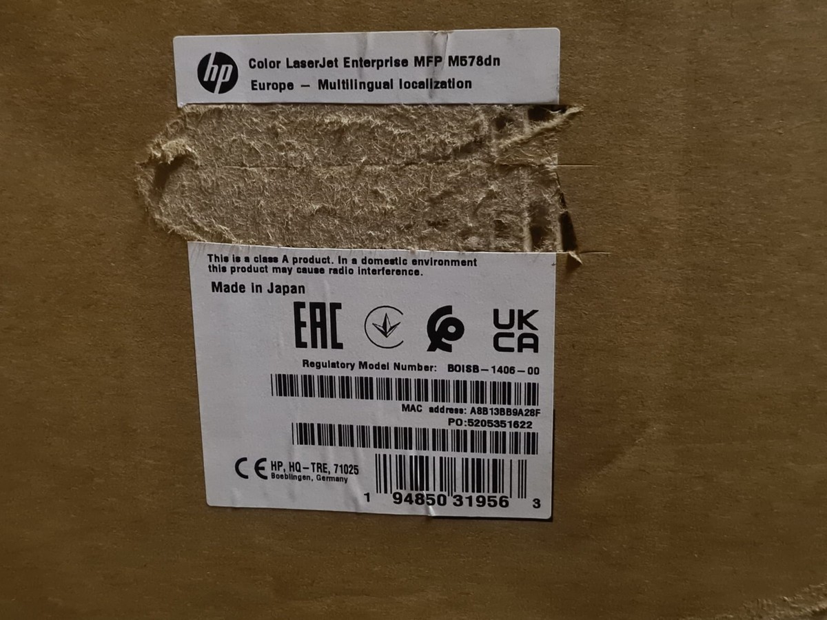 HP MFP M578dn A4 Colour Multifunction LaserJet Enterprise Printer  