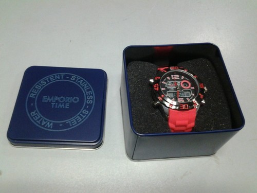EMPORIO TIME CRONOGRAFO NUOVO D19-77H11 PT ROSSO | eBay