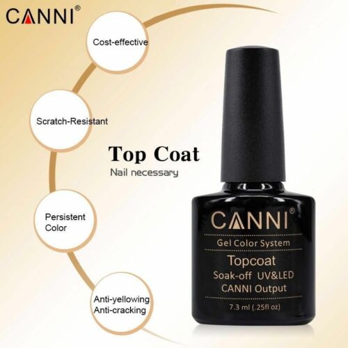 CANNI® Nail Gel Nail Polish UV LED Soak Off Base Matte Tempered Top Coat Varnish - Picture 13 of 210