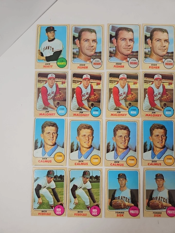 Lote de 24 tarjetas de béisbol 1968 Topps juego de cartas duplicados varios jugadores equipos MLB L2 Foto 3 de 4