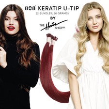 The Hair Shop 808 K Tip Hair Extensions, U Tip Human Hair Keratip 16"  20" 56g