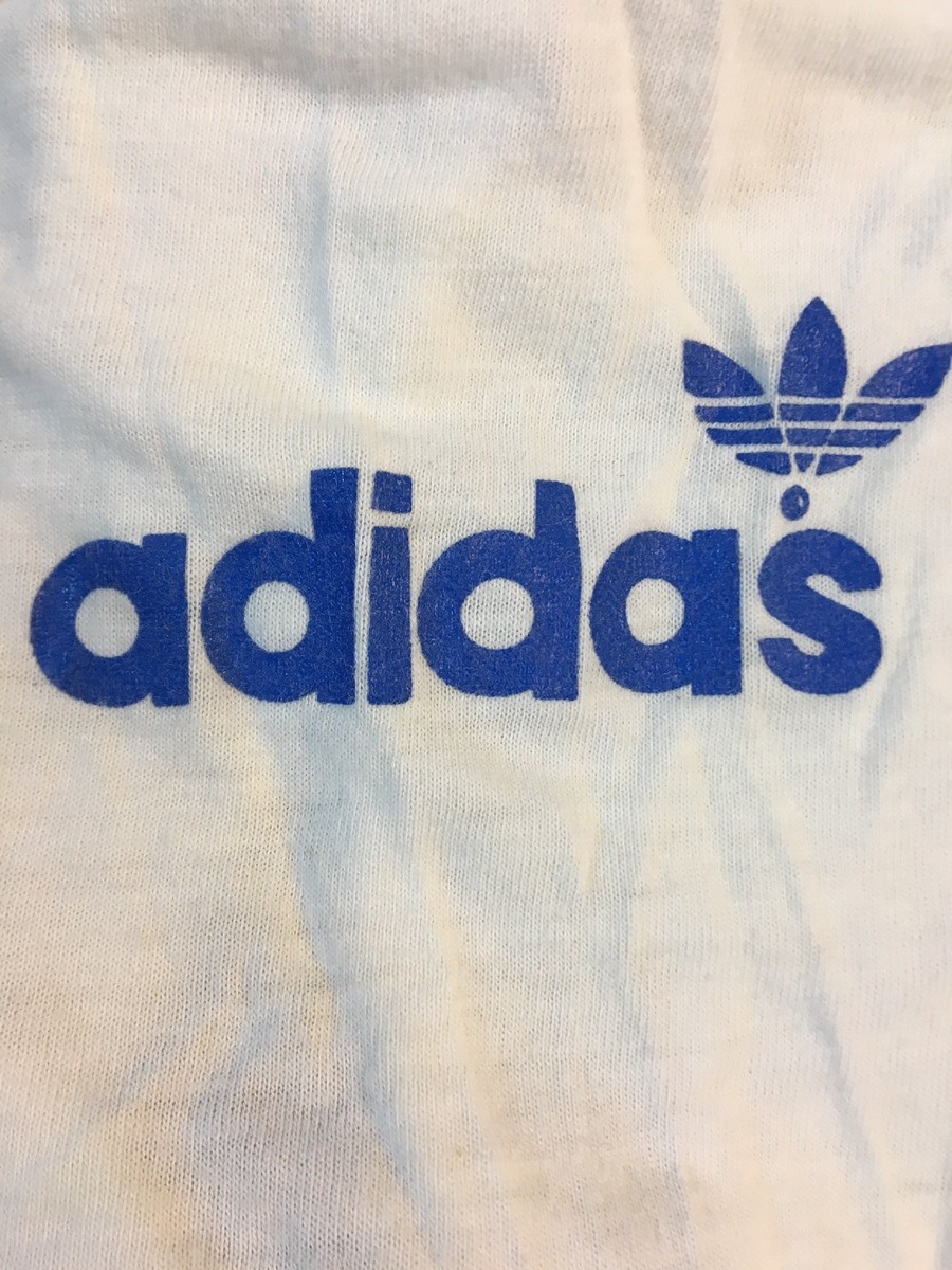 VTG Adidas Ringer T-Shirt Men's S White Rock Marathon Runner