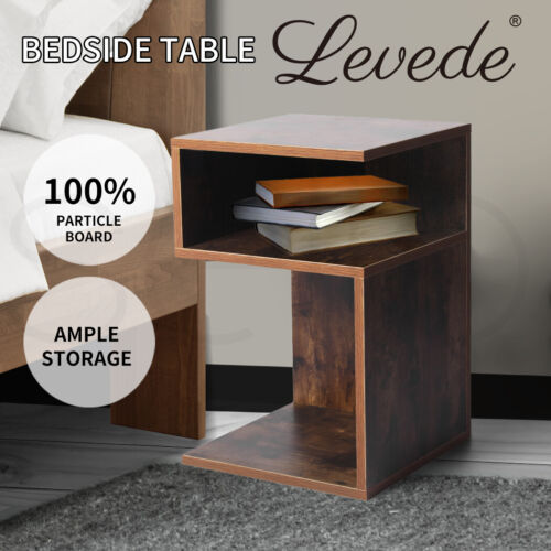 Levede Bedside Tables Drawers Side Table Wood Nightstand Storage Cabinet Bedroom - Picture 1 of 11