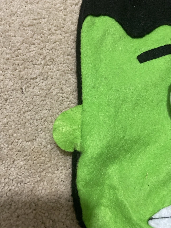 Feliz Halloween Peludo Truco o Trato Bolsa Suave Verde Monstruo Reutilizable 11" x 11" Foto 2 de 4