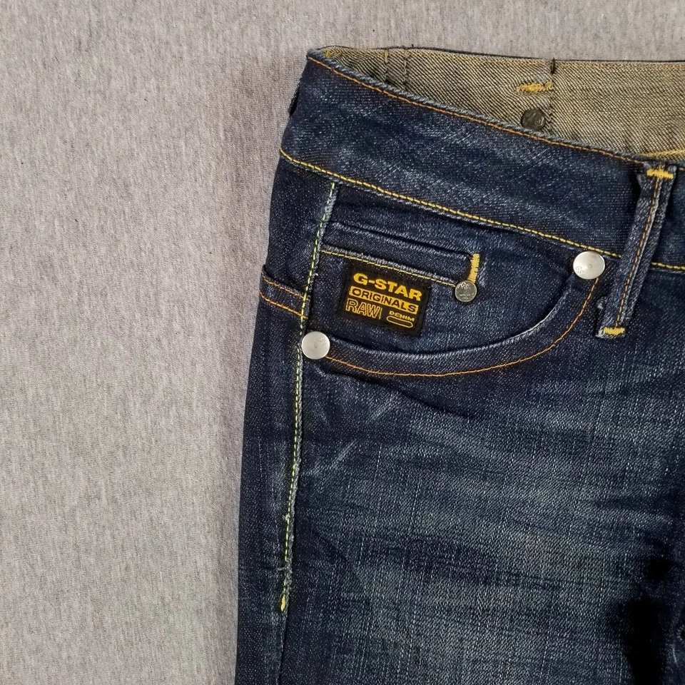 Pantalones de mezclilla gruesos pesados vintage G-Star talla 28 para mujer Midge pierna recta años 2000 Foto 3 de 4