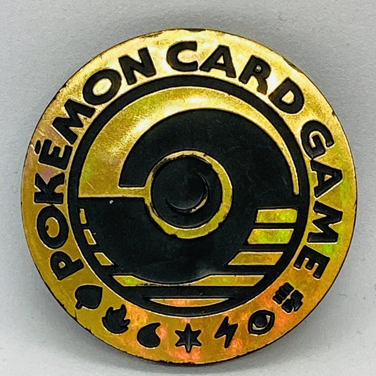 Pokemon Trading Card Games Emblem Gold Holo Plastic Medal Japanese