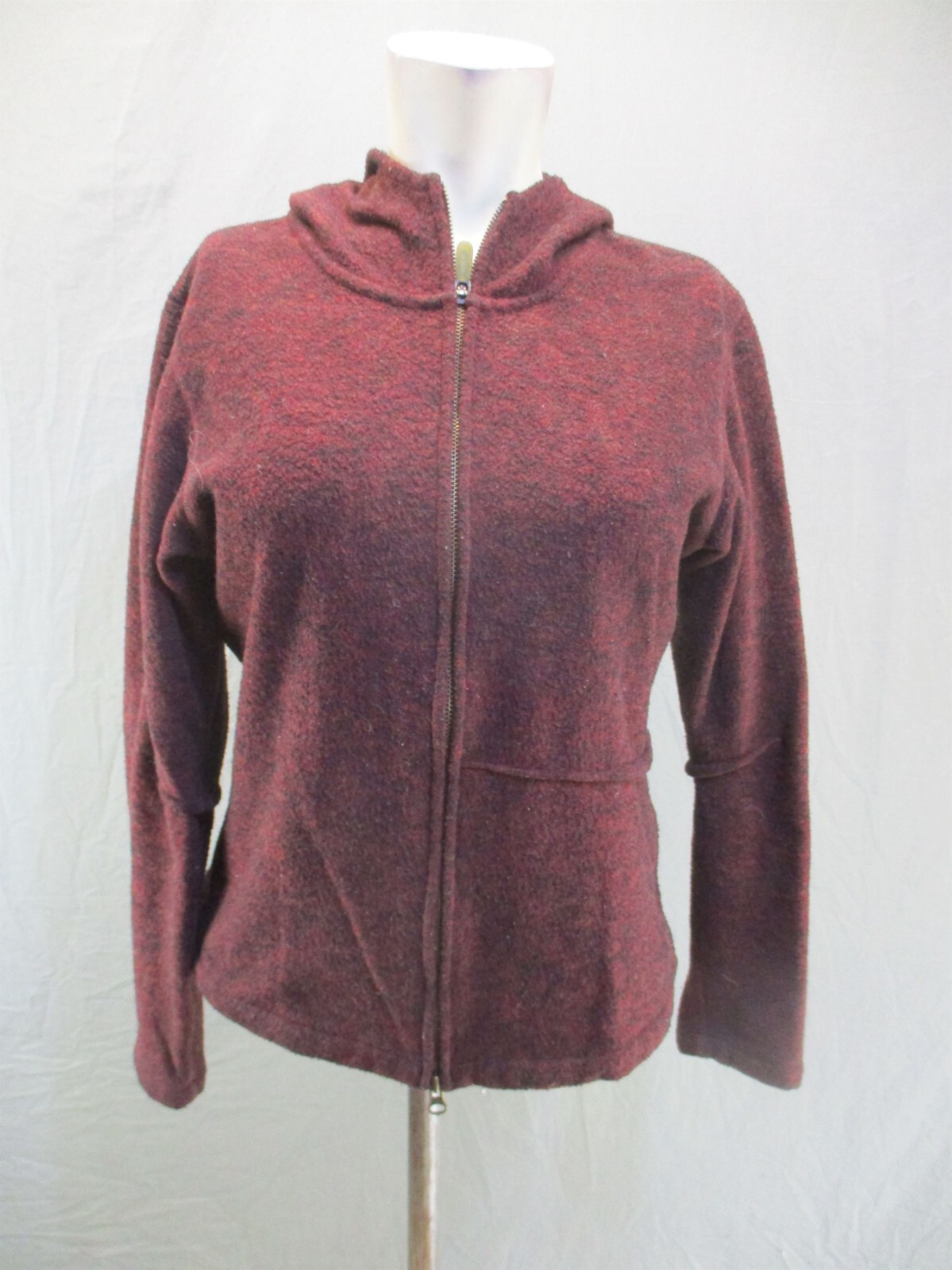 Giacca atletica lavorata a maglia Salomon taglia S da donna misto lana borgogna cerniera intera 079