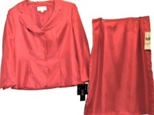LE SUIT Womens 220 CORAL FROST Pink 2PC SKIRTSUIT Lined SZ 12 NWT