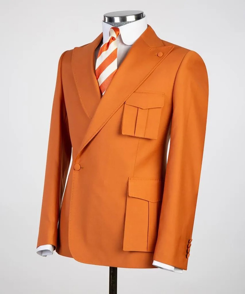 スーツ VINTAGE 80s Double breasted suit orange VINTAGE 80s Double breasted suit orange