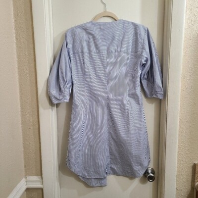 asymmetric mini shirt dress Jamie White Asymmetrical Gathered Mini Shirt Dress main image 0