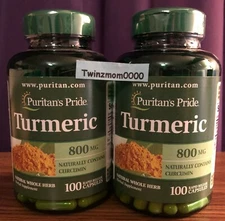 2X Turmeric 800mg Antioxidant Naturally Contains Curcumin 100 Capsules Ea = 200