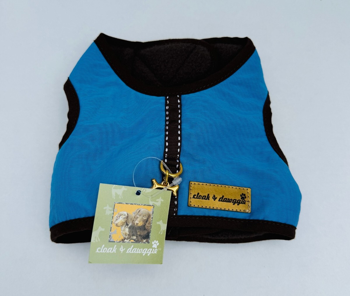 Small Dog Vest Blue Easy Seal Straps from Cloak Doggie 10-13