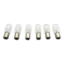 (6 pack) Light Bulbs For Sewing Machines Push In Type 120 Volt 5/8" Base