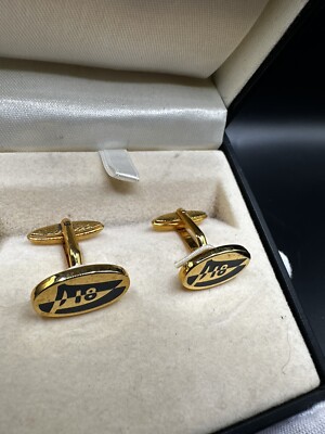  Dunhill 18th Hole Golf Cufflinks Gold Plated 925 Sterling Silver 