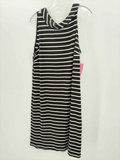 Pre-Owned Talbots Black Size XL Stripe Knee Length Sleeveless Dress