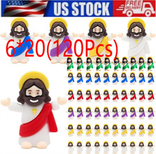 120Pcs Mini Jesus Figurines, Small Little Jesus Toys, Tiny Jesus Figures  //