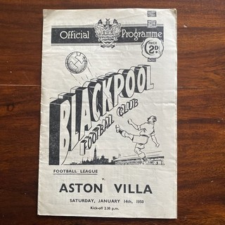 Blackpool v Aston Villa 14/01/1950