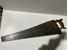 Vintage Warranted Superior 26” Skewback Rip Saw 5 PPI Wheat Handle