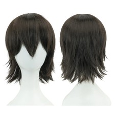 Color: Pink, Stretched Length: 12INCHES - Synthetic Hair Unisex Short Cosplay Ha