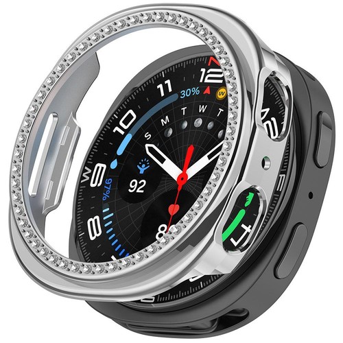 Pour Samsung Galaxy Watch 8 40 mm simple rangée - demi couverture diamant C7J1 - Photo 19 sur 29