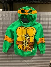 Teenage Mutant Ninja Turtles Kids Michelangelo Full Zip Hoodie Jacket, Sz. XS