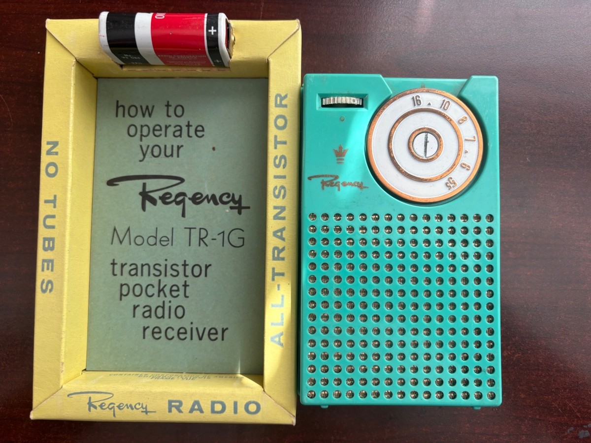 Vintage 1955 Regency TR1-G Transistor Radio - Untested Aqua | eBay