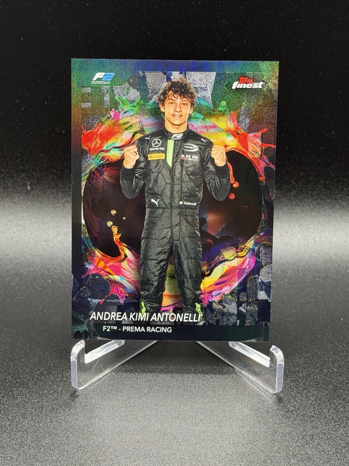 2024 Topps Finest F1 ANDREA KIMI ANTONELLI 11/15 Black Refractor SP Rare #222