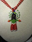 Southwestern Native American Woven Red Seed Bead Figural Chief Necklace Bookmark — photo 5