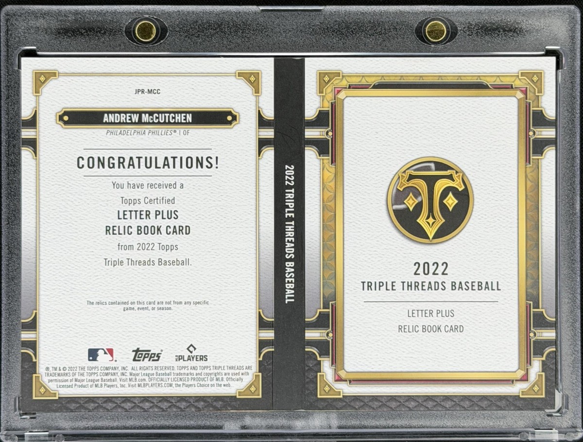 Andrew McCutchen 2022 Topps Triple Threads Game Used Jumbo Relic 