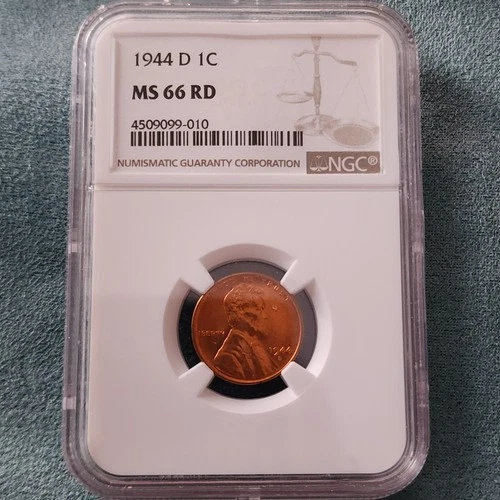 1944-D Lincoln Wheat Cent Penny 1c NGC MS 66 RD
