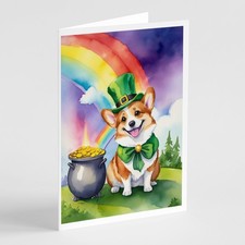 Lot de 8 cartes de vœux Corgi St Patrick's Treasures Caroline
